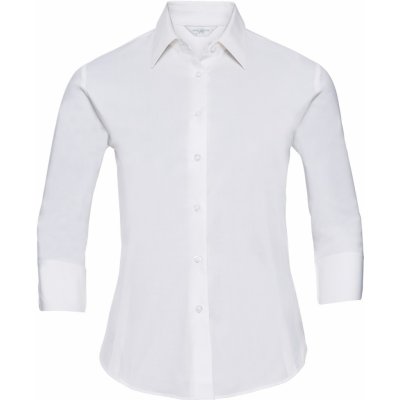 Dámská elastická košile 3/4 rukáv Russell Bílá – Sleviste.cz