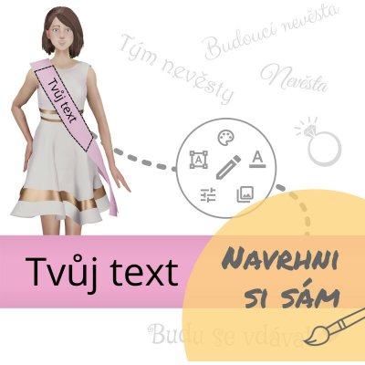 Šerpa - STANDARDNÍ POTISK - navrhni si sám, Barva šerpy 101 - smetanová – Zboží Dáma