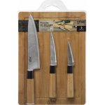 5five Simply Smart Sada BLACK BAMBOU: bambusové prkénko a 3 nerezové nože hnědý – Zboží Mobilmania