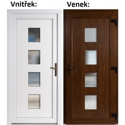 Soft Vchodové dveře 010 Zlatý dub / Bílá 88 x 198 cm pravé otevírání VEN – Hledejceny.cz