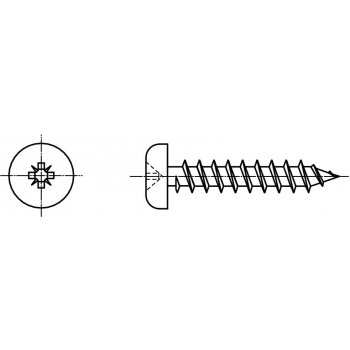 Univerzální vrut s půlkulatou hlavou a křížovou drážkou POZIDRIVE zinek bílý Varianta: Vrut půlk.hlava ZnB 3,0x016