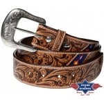 Westernový kožený opasek STONE-6 – Zboží Mobilmania