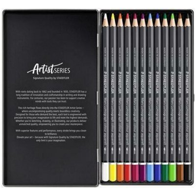 Staedtler Mars Lumograph 104 12 barev kovová krabička 104 M12 613973 – Zboží Mobilmania