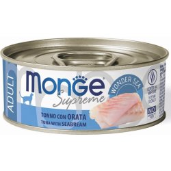 MONGE SUPREME ADULT tuňák a pražma pro kočky 80 g