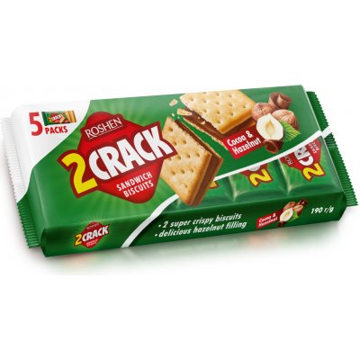Roshen 2 Crack Sušenky kakao lískový oříšek 190 g – Zboží Dáma