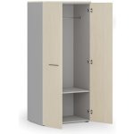 Primo Gray, Kancelářská šatní skříň 1 police, šatní tyč, 1781 x 800 x 500 mm, šedá/bříza – Zboží Dáma