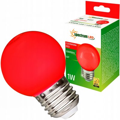 Spectrumled LED žárovka 1W 4xSMD2835 E27 20lm ČERVENÁ – Zboží Dáma