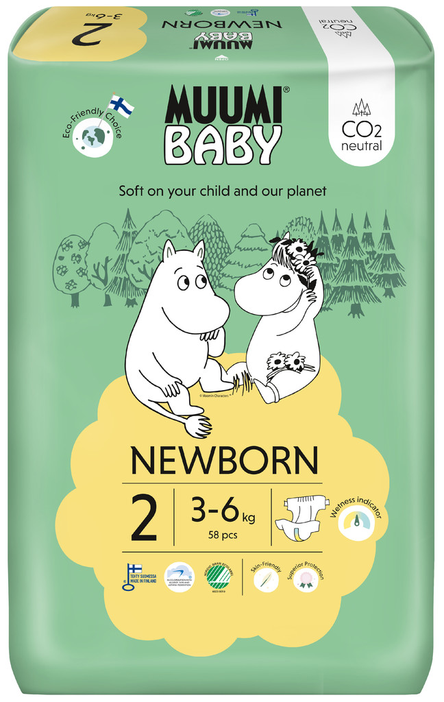Muumi Baby 2 Newborn 3-6 kg eko 58 ks
