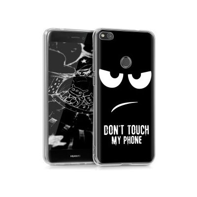 Pouzdro kwmobile Průhledné s designem don't touch my phone Huawei P9 Lite 2017 bílé – Zbozi.Blesk.cz