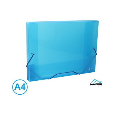 LUMA, Desky na spisy s gumou, box A4 modrý – Zboží Mobilmania