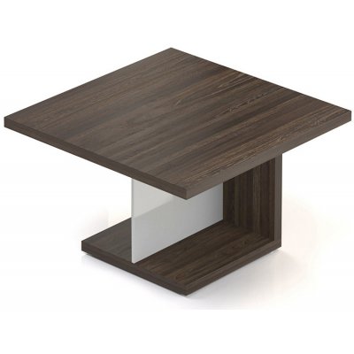 Rauman Jednací stůl Lineart 120 x 120 cm, jilm tmavý / bílá – Sleviste.cz