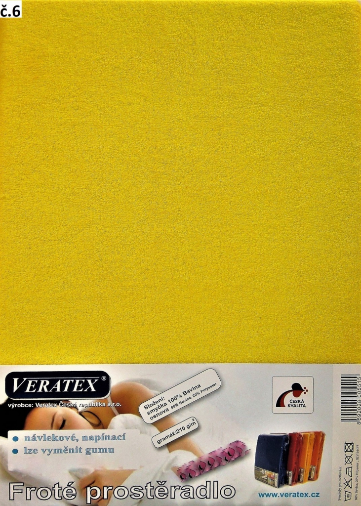 Veratex Froté prostěradlo 90x200/20 žluté od 525 Kč - Heureka.cz