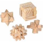Small foot Dřevěné hry Dřevěné hlavolamy set 4 ks v pytlících – Zboží Dáma