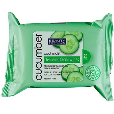 Beauty Formulas Cucumber čisticí ubrousky s výtažky z okurky 25 ks – Hledejceny.cz