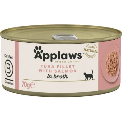 Applaws Cat Tuňák a Losos ve vývaru 6 x 70 g – Hledejceny.cz