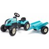 Šlapadlo Falk šlapací traktor s přívěsem Kiddy Farm modrý