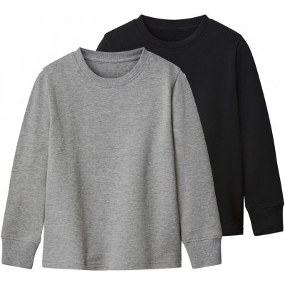 Lupilu chlapecké termo triko s dlouhými rukávy 2 kusy černá/šedá – Zboží Dáma