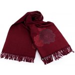 šátek šála typu kašmír s třásněmi květy 6 černá – Zboží Mobilmania