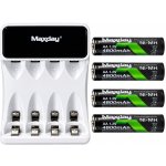 Verk 02051 Nabíječka USB‑C pro AA/AAA s LCD + 4x baterie AA – Zbozi.Blesk.cz