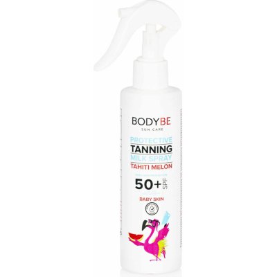 Bodybe Dětské opalovací mléko ve spreji pro citlivou pokožku SPF 50+ Tahiti Melon 200 ml – Zboží Mobilmania