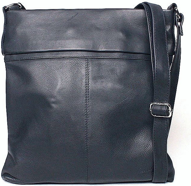 Středně velká tmavěmodrá kožená crossbody kabelka CiNiNO no. 1463