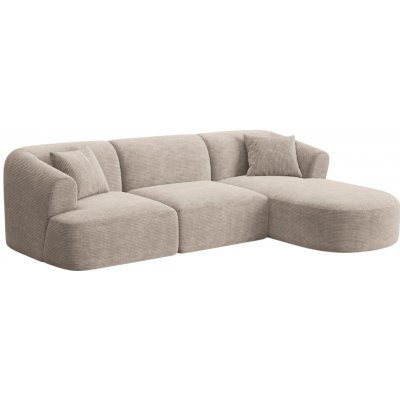 Cosmopolitan Design Béžová manšestrová rohová pohovka Campi 256 cm, pravá – Sleviste.cz