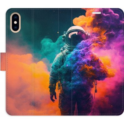 Pouzdro iSaprio Flip s kapsičkami na karty - Astronaut in Colours 02 Apple iPhone X / XS – Zboží Mobilmania