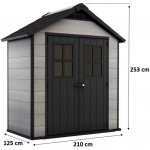 Keter OAKLAND 754 Zahradní domek 210 x 125 x 253 cm šedá/antracit 17197419 – Sleviste.cz