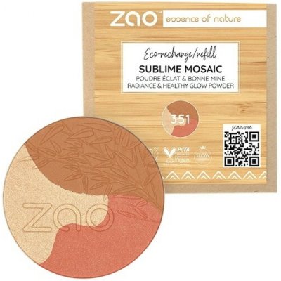 Zao Teint Rouge HighlighterRefill Sublime Mosaic 351 Gold Medium Refill 8 g – Sleviste.cz