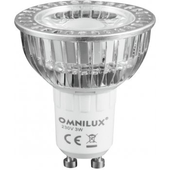 Omnilux LED žárovka 230V GU-10 1x3W COB LED 6000K studená bílá