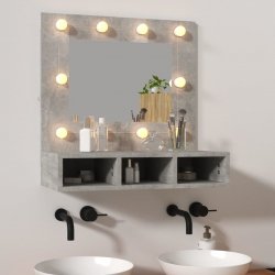 zahrada-XL Zrcadlová skříňka s LED betonově šedá 60 x 31,5 x 62 cm