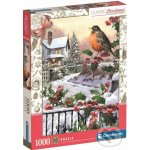 CLEMENTONI Vánoční kolekce Ptáček s cesmínou 1000 dílků – Zboží Mobilmania