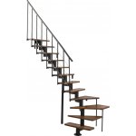 Minka STAIRS Lomené modulové schodiště Comfort Top Turn ořech/černá, 312 cm – Zboží Mobilmania