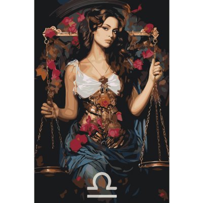 MALUJEŠ Malování podle čísel HVĚZDNÉ ZNAMENÍ VÁHY Rozměr 60 x 80 cm Rámování vypnuté plátno na rám – Zboží Dáma