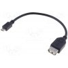 usb kabel Goobay 95194 OTG, USB 2.0, USB A zásuvka, USB B micro vidlice, 0,2m