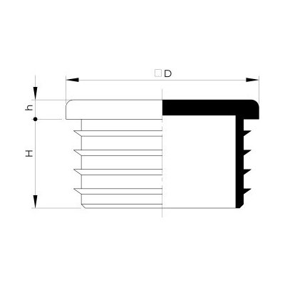 Záslepka obdélníková černá PE-LD 200x120 / 6,3-9 | Zboží Auto