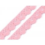 Prima-obchod Bavlněná krajka paličkovaná šíře 15 mm, barva 31 růžová sv. (bavlna) – Zboží Dáma