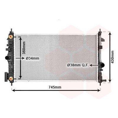 Chladič, chlazení motoru VAN WEZEL 37002473