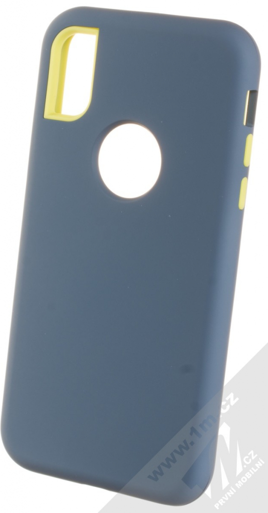Pouzdro Sligo Defender Solid Apple iPhone X iPhone XS tmavě modré limetkově zelené