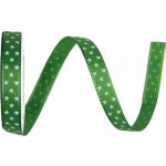 Vánoční stuha taftová MINI STARS GREEN zelená 10mm x 4m (5,-Kč/m) – Zboží Dáma