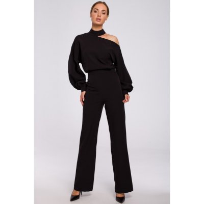 M528 Bishop sleeve jumpsuit black – Zboží Mobilmania