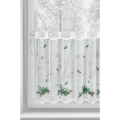 VÁNOČNÍ VITRÁŽKOVÁ ZÁCLONA 4 60X150CM NA POUTKÁCH – Hledejceny.cz