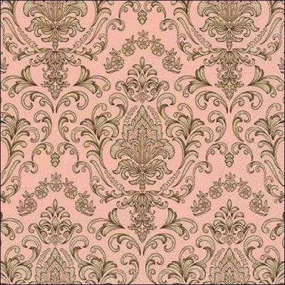 Ambiente Europe BV ubrousek 33x33cm Baroko ornament lososový – Zboží Dáma