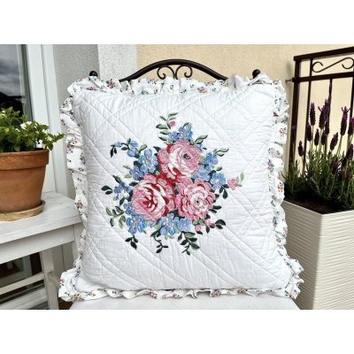 GreenGate Laura white s výšivkou 40 x 40cm – Zboží Dáma