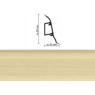 Doellken SLK 50 W131 soklová lišta jasan 2,5 m – Zboží Mobilmania