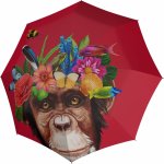 Doppler Art Long Flower Monkey holový dámský deštník červený – Zboží Mobilmania
