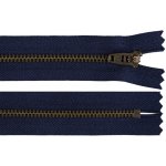 Prima-obchod Kovový zip YKK No 4 délka 20 cm (jeansový), barva 2 (919) modrá tmavá staromosaz – Hledejceny.cz