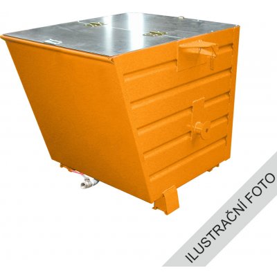 TRV PLN 8840/OR Výklopný kontejner s výpustí a víkem oranžová nosnost 500 kg – Zboží Mobilmania