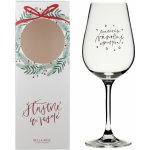 Bella Rose Sklenice na víno Nasávám vánoční atmosféru + vánoční krabička čirá barva sklo 350 ml – Zboží Dáma