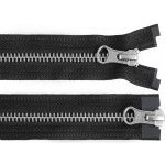 Zip kovový YKK No 5 dělitelný 2 jezdce / dvoucestný 50 cm na kožené bundy, střední, černá barva nikl – Hledejceny.cz